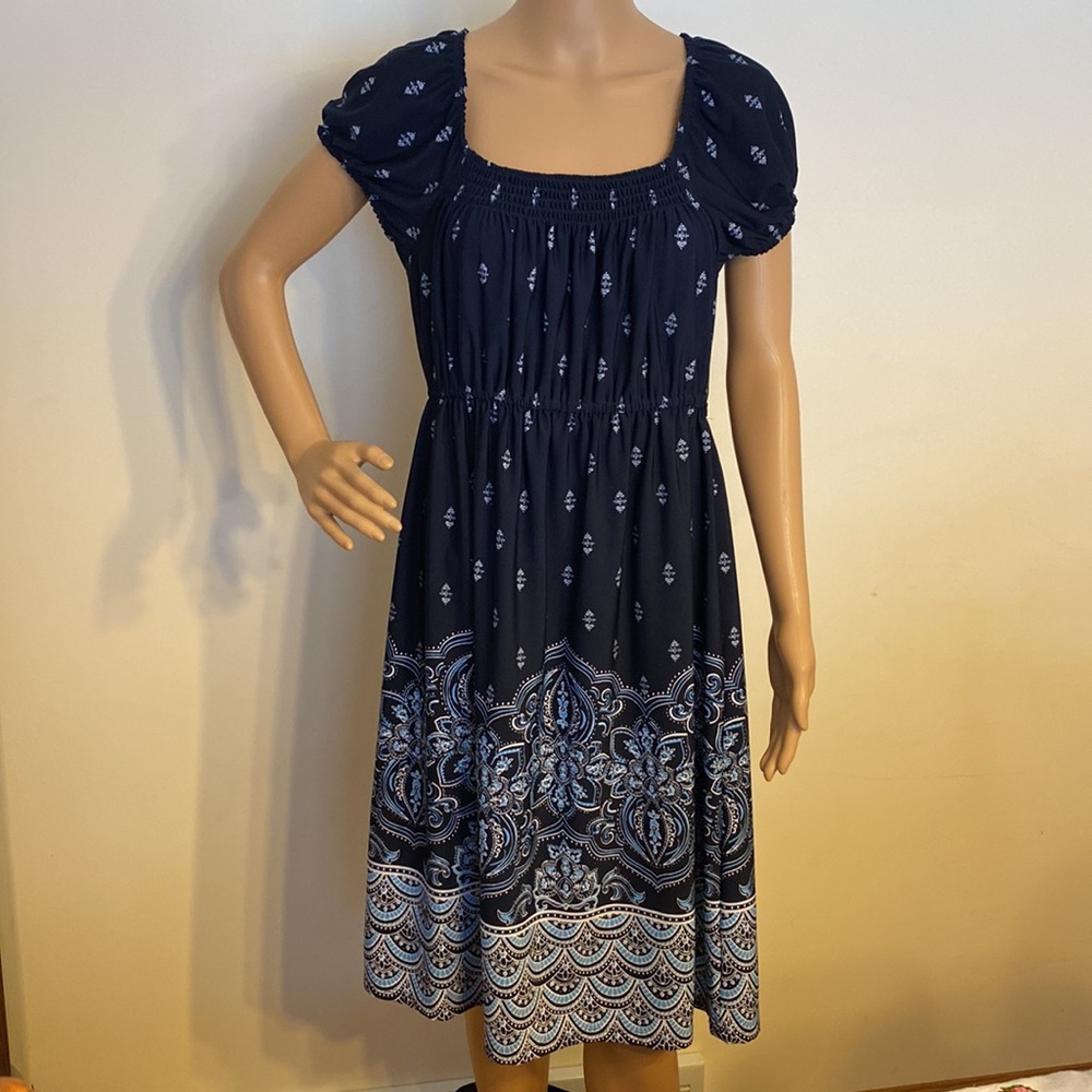 Motherhood maternity blue dress with polyester/spandex mix